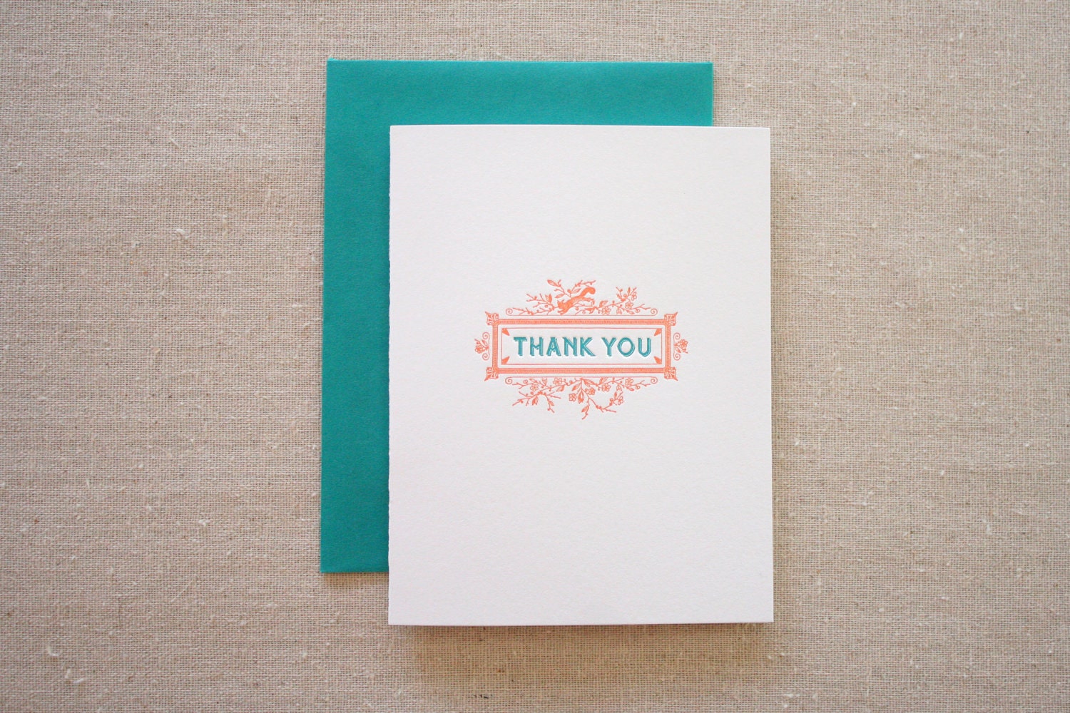 SALE - Thank You Squirrel Letterpress Card