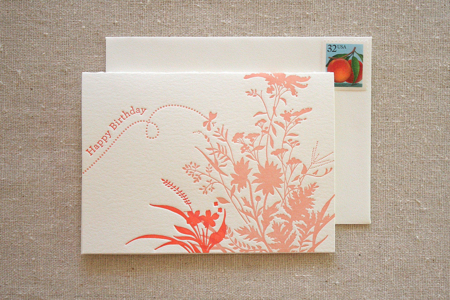 Birthday Flowers Letterpress card
