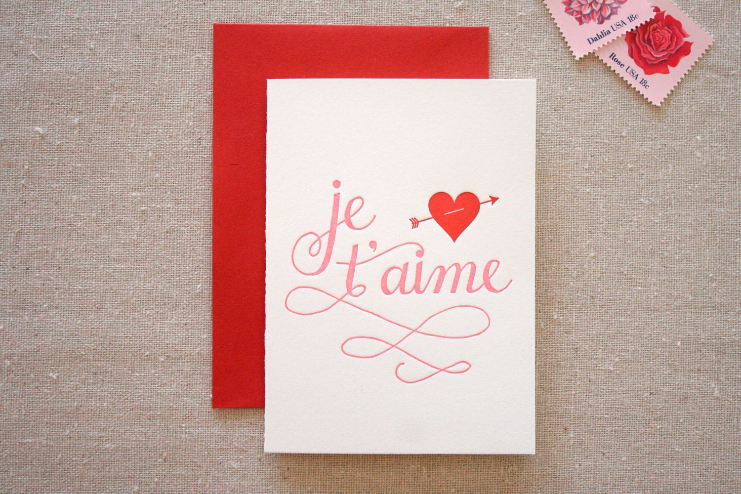 Je T'aime Letterpress Card