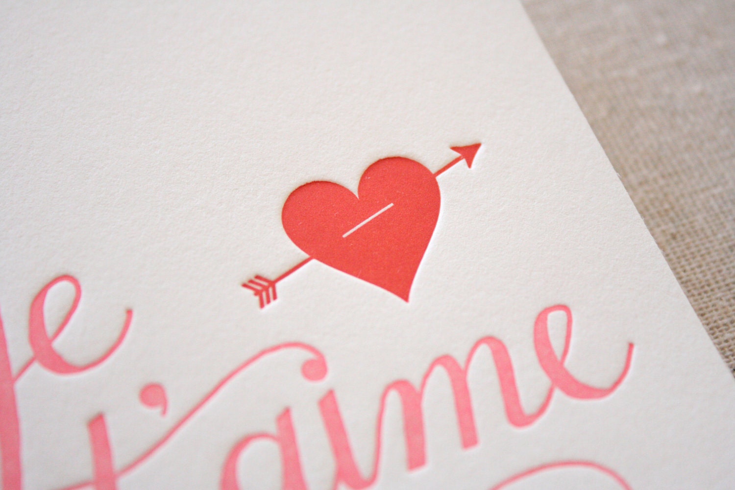 Je T'aime Letterpress Card