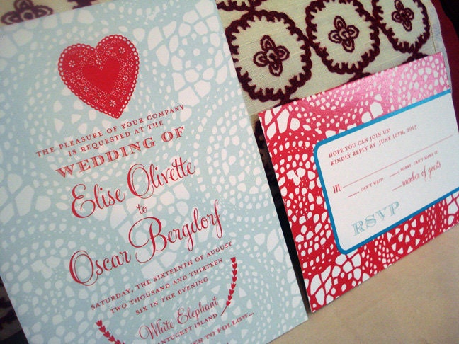 Wedding Invitation and Reply Card L'amour Collection