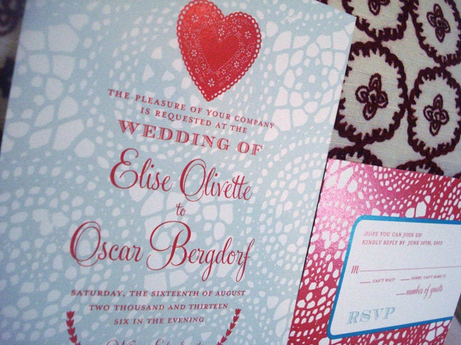 Wedding Invitation and Reply Card L'amour Collection