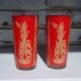 Vintage Pair Tall Orange Red Siamese Dancers Drinking Glasses