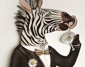 Festive Zebra Marionette Paper Puppet