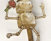Lover Dancing Paper Puppet Robot Doll