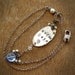 Vegan Babe Necklace electric blue topaz stamped silver oval