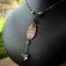 Vegan Babe Necklace electric blue topaz stamped silver oval
