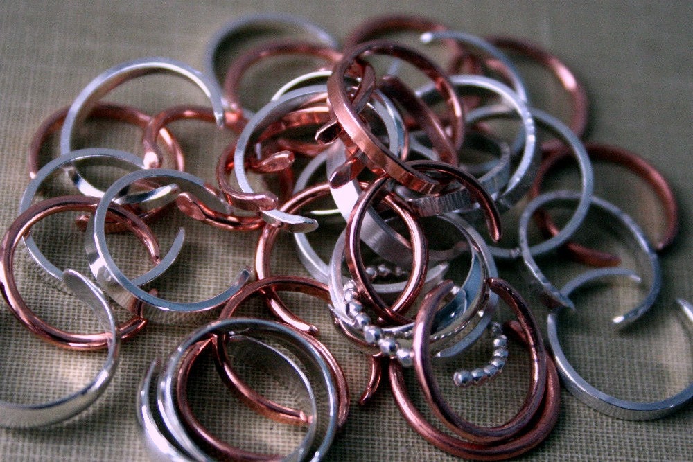 Wholesale Sterling Silver, Copper, 14K Gold Fill Toe Rings - 100 Toe Rings