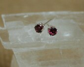 3mm Garnet Sterling Silver Stud Posts