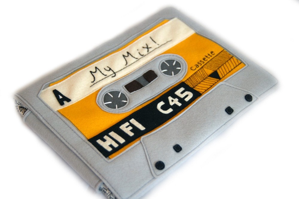 Cassette Tape Tablet Case - Fits Ipad 1 Ipad 2 Xoom Tablet Carrying Case