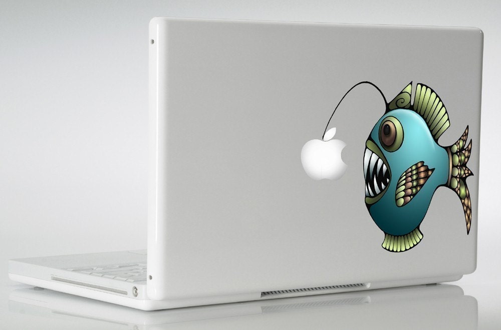 MacBook decal laptop sticker lantern fish angler - HollyvisionArt