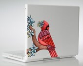 Red Cardinal Bird Vinyl laptop MacBook wall decal indoor outdoor use
