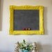 SALE 20% Off at Check-out Chalkboard, Magnetic Chalkboard, Memo Board, Vintage Ornate Frame Sunshine YELLOW 18" x 21"