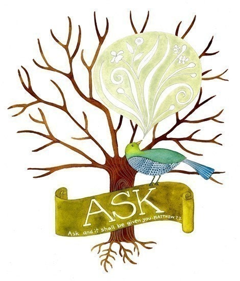 Ask Believe Receive Print set