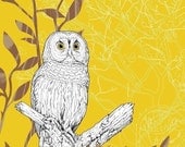 owl plus tree print