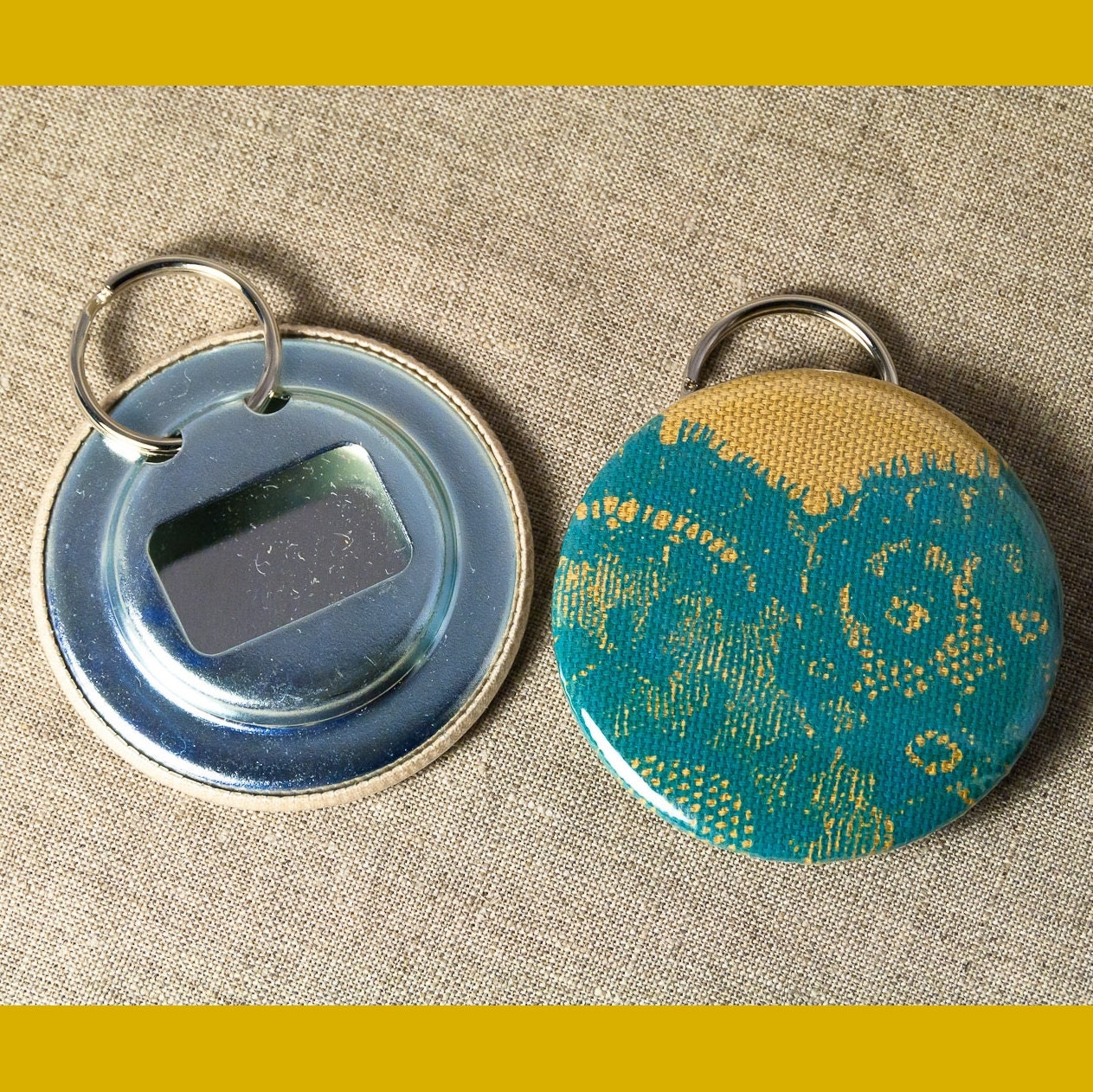 Blue Lace Bottle Opener Keychain