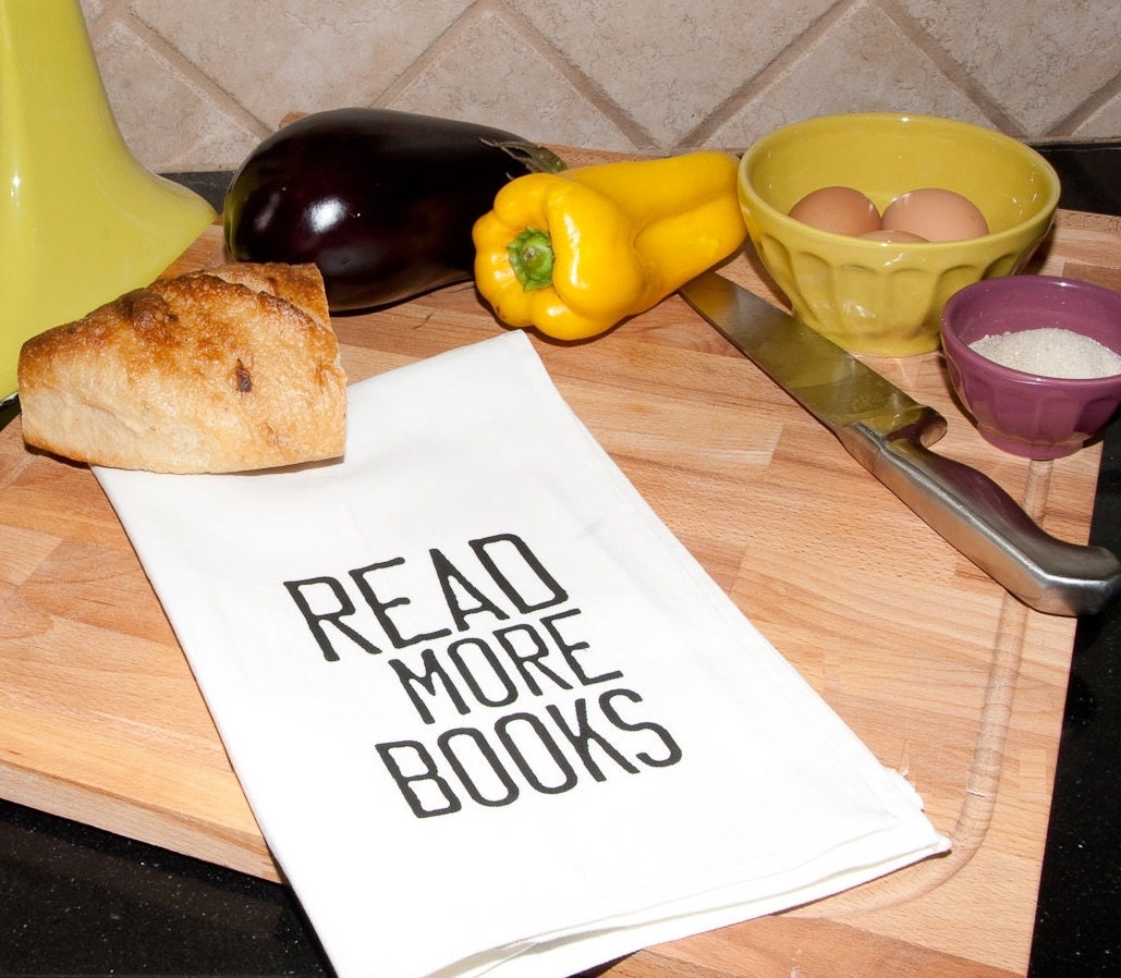 Read More Books White Linen Tea Towel