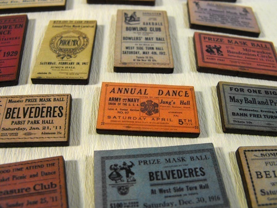 Vintage Dance Ticket Wood Cuts