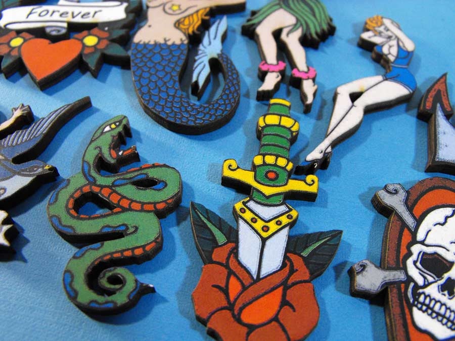 Vintage Tattoo Wood Cuts