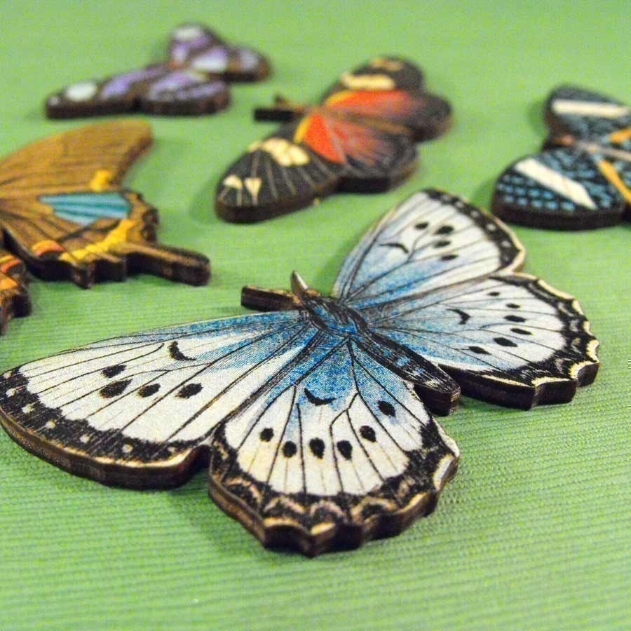 Large Butterflies - Collection of 7 Wood Butterflies