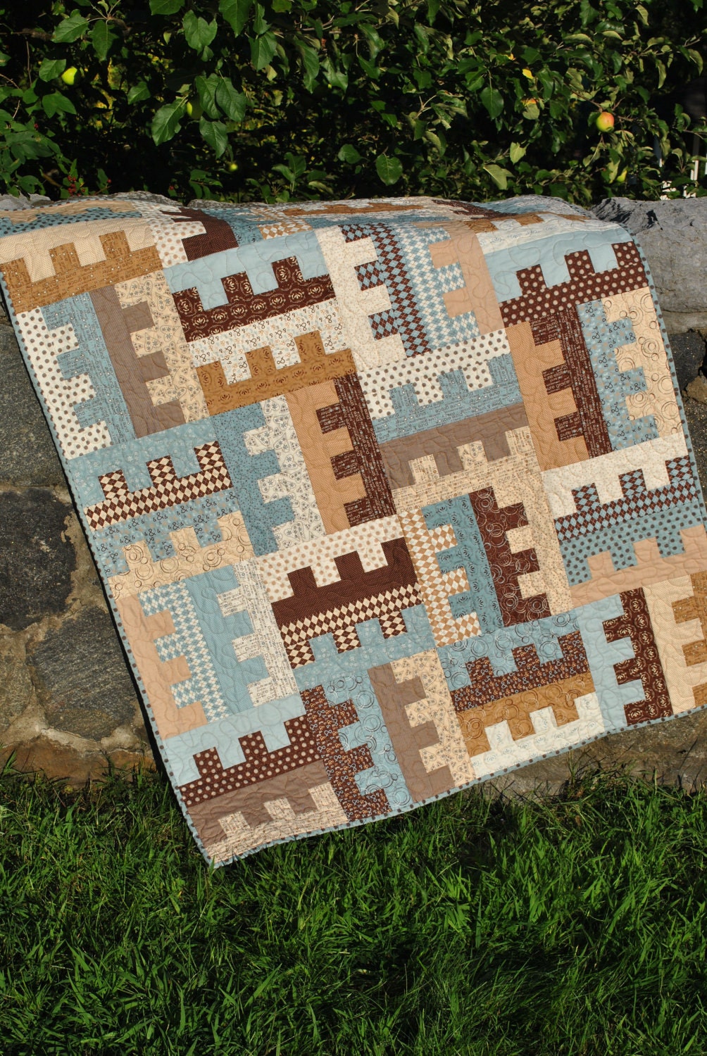 Patchwork Quilt, Lap QUILT or Twin Coverlet ......pattern also for sale