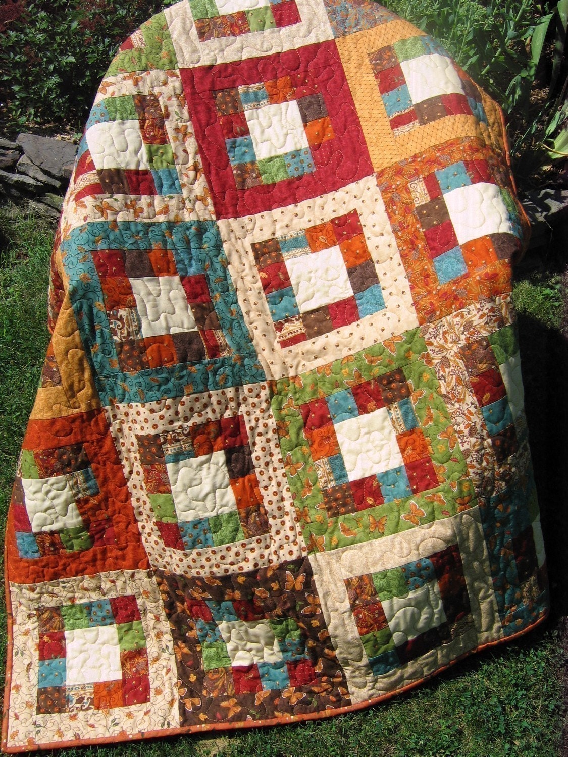 PDF Quilt Pattern.... Easy... one jelly roll ...Market Square