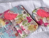 Girly Bird Pot Holder and Kitchen Towel Set