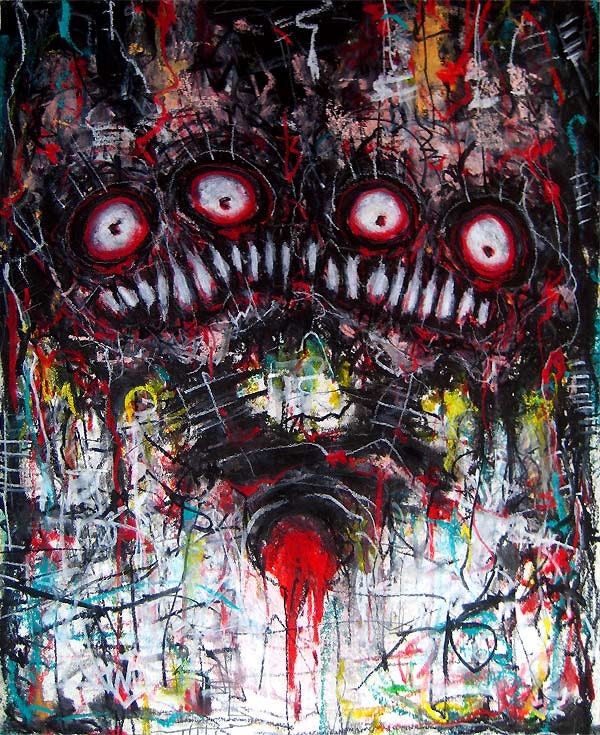 Print 8x10" - Loving two people - Dark Art Horror Heart Blood Red Creature Monster Surreal Abstract Alien Zombie Gothic