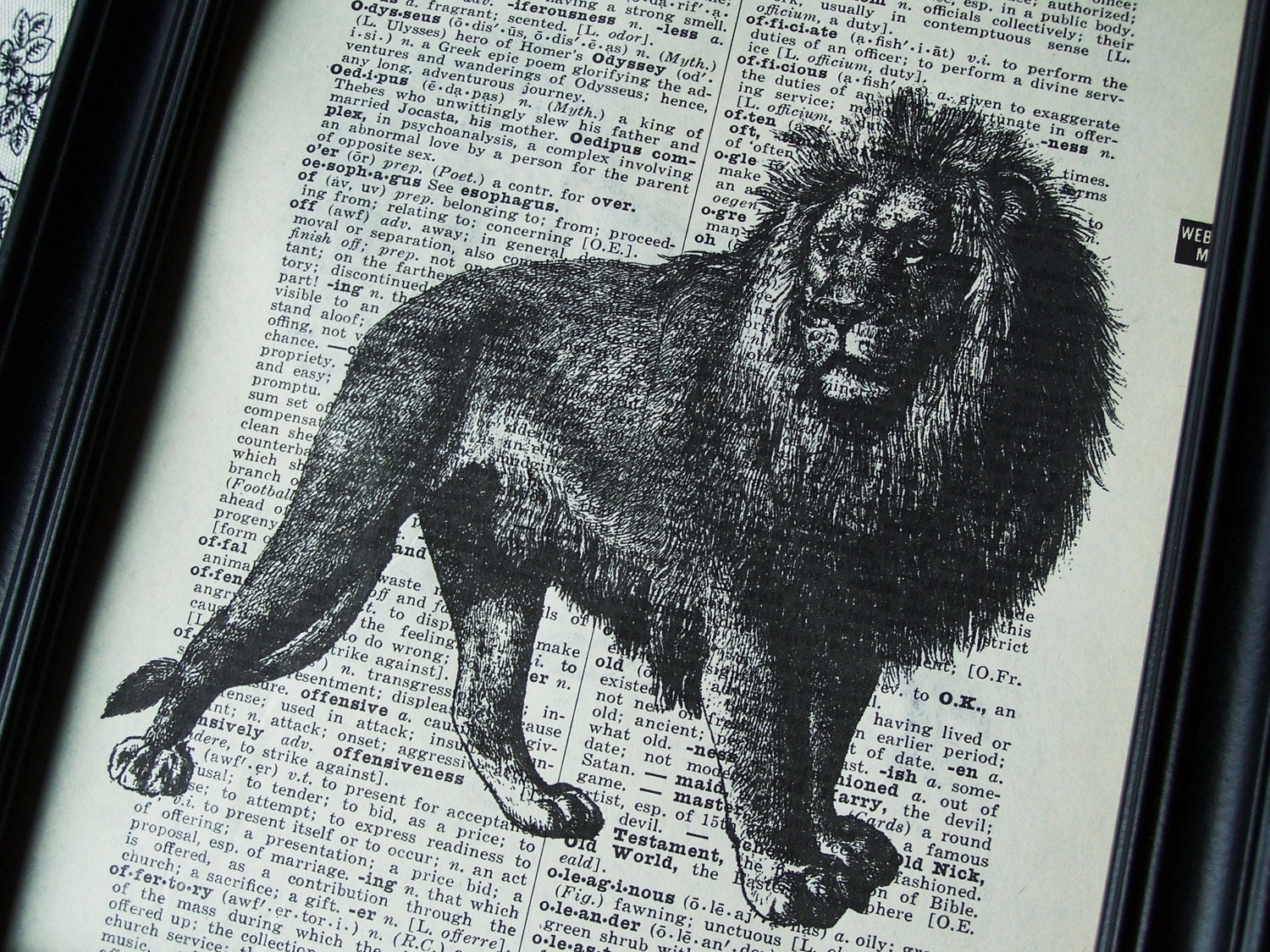 Lion, Rawr, King, Jungle, Safari, Animal, Cat,  8 X 10 LION Print On Vintage Book Page