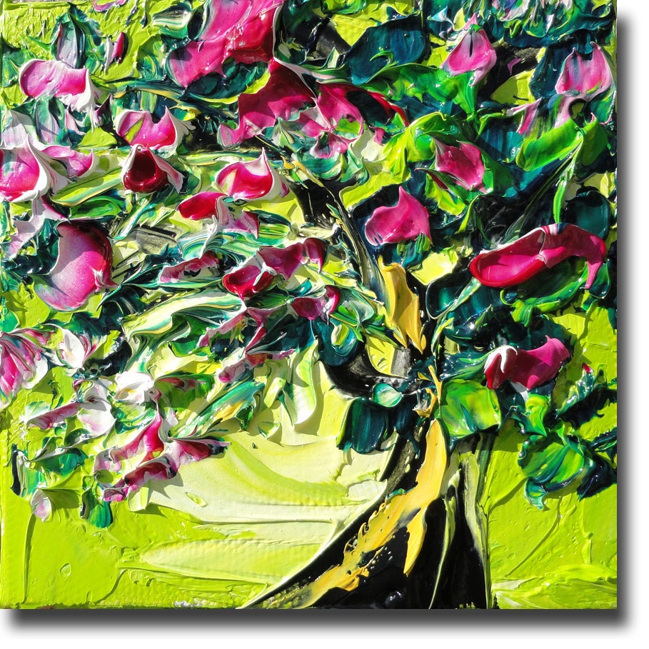 ORIGINAL Oil Painting Tree Art Palette knife Impasto