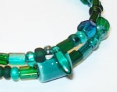 Green, Teal, Turquoise Bead Bracelet