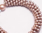 Mauve/Dusty Rose Coiled Swarovski Pearl Bracelet