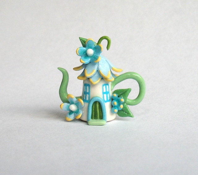 Miniature Fairy Blossom House Teapot OOAK by C. Rohal