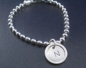Bead Ball Chain Bracelet with Initial Charm by donnaodesigns