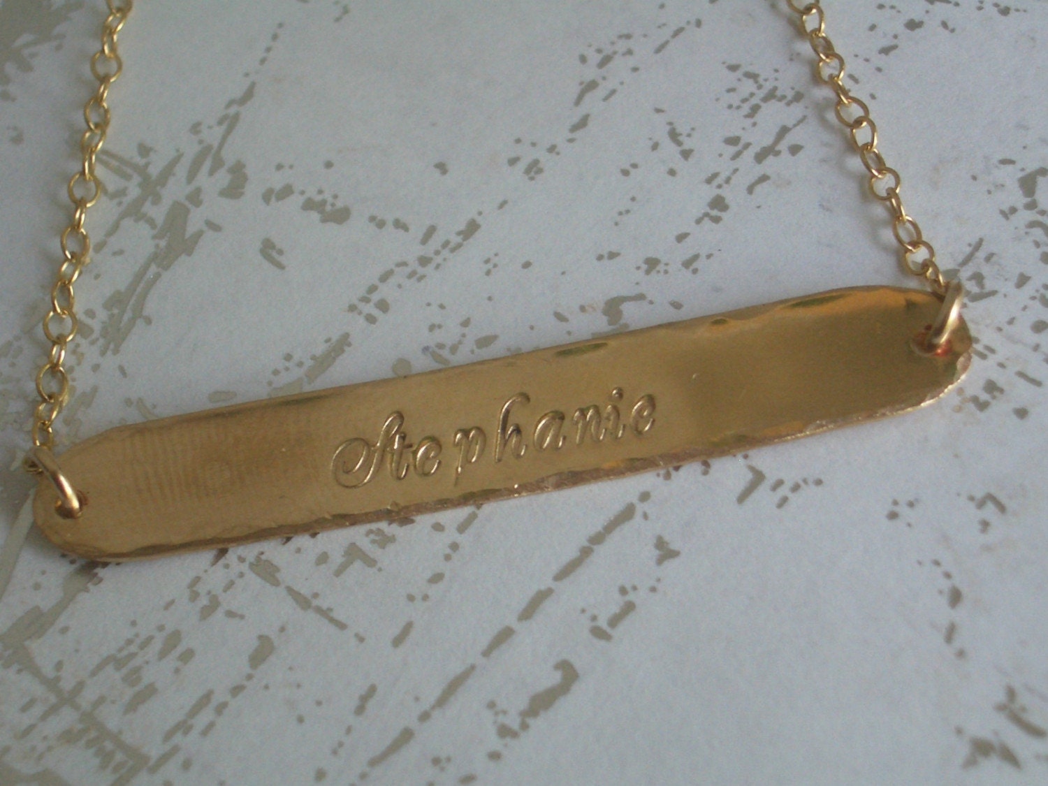 Gold filled Name Plate Necklace by donnaodesigns