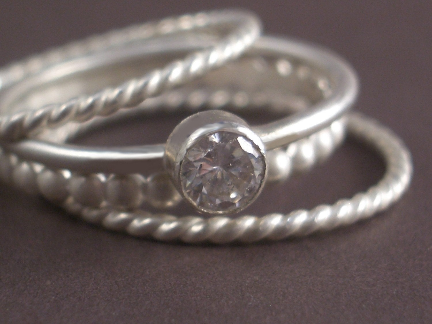 CZ Stacking Ring Set by donnadesigns