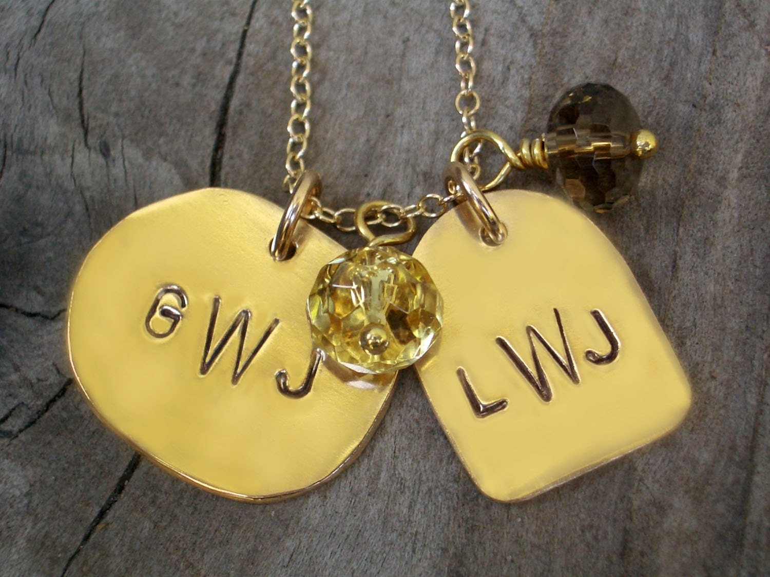 Monogram Gold Filled Pendants by donnaodesigns