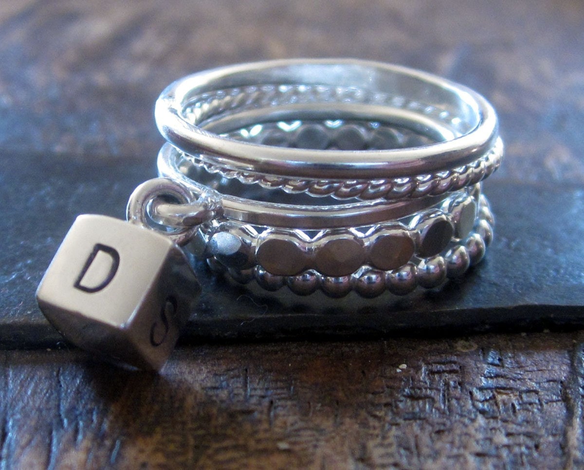 Alphabet Block Stacking Ring Set by donnaodesigns