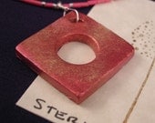 Dusted Gold Pink Polymer Clay Handmade Necklace