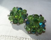 Hobe, Crystal, Earrings, Clips, Cushioned, Green