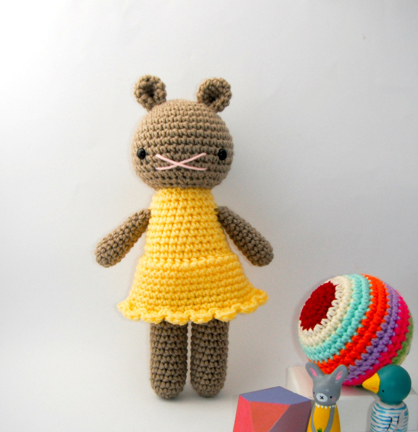 doll toy children crochet amigurumi plushie mouse .. little marigold .. doll