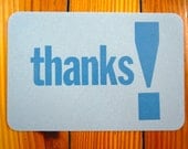 SALE - thanks - letterpress postcard