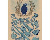 bowerbird gocco print, 2nd edition