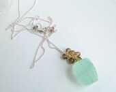 Aqua Chalcedony Necklace with Smokey Quartz and Sterling Silver