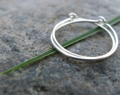 recycled sterling silver hoop earrings-- primitive, handmade by thebeadedlily on etsy