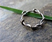 niobium hoop earring or nose ring-- sensitive vine single-- primitive series-- handmade by thebeadedlily on etsy