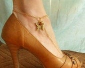 Barefoot Sandals in 14k Gold Filled Gold Butterfly and freshwater pearls, Anklet - Available in SILVER too