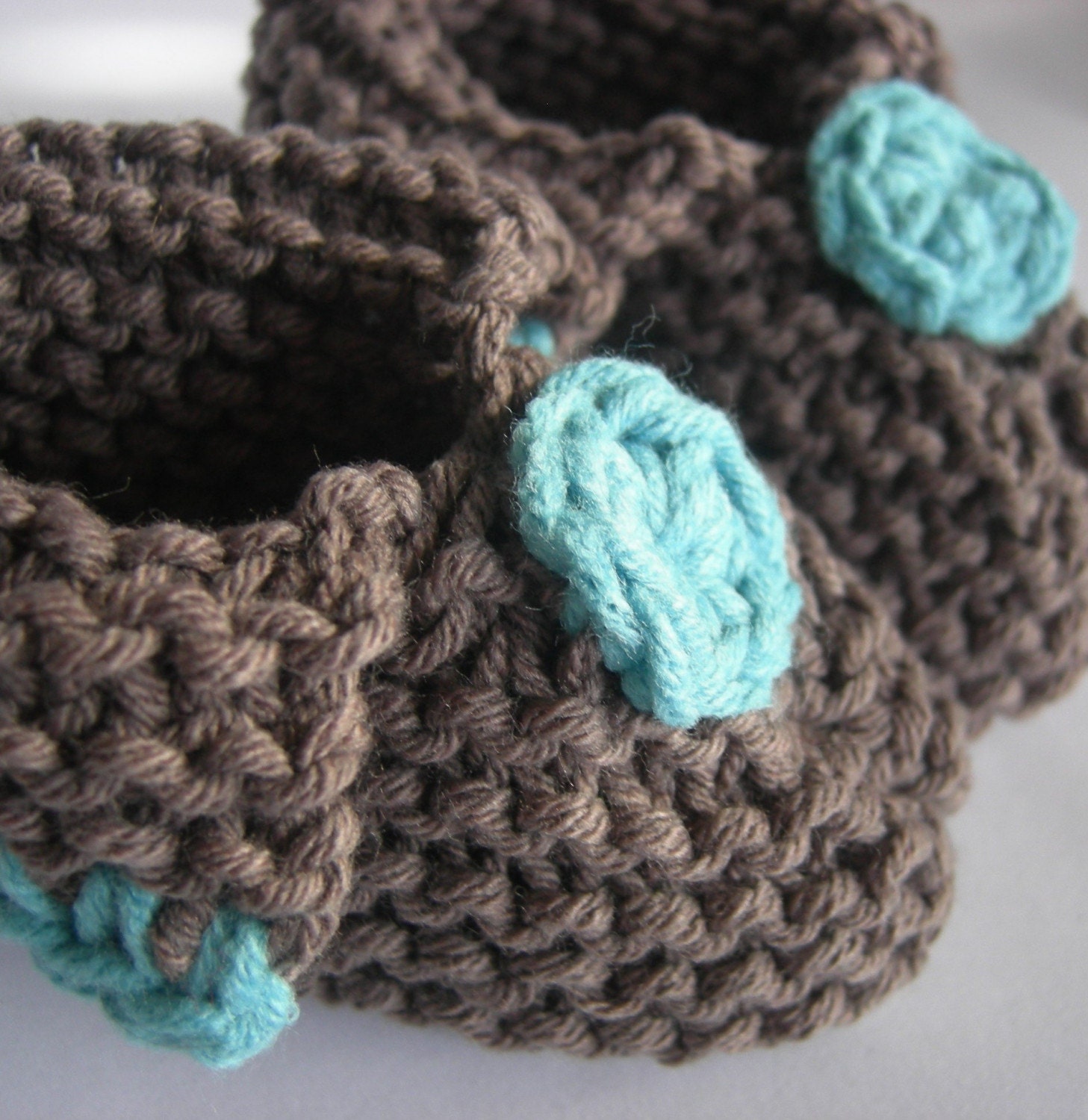 branch brown sky blue baby booties