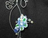 Wire wrapped polymer clay necklace jewelry