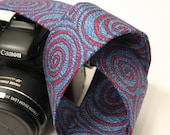 CLEARANCE Camera Strap - Denim Red Swirl - SLR, DSLR
